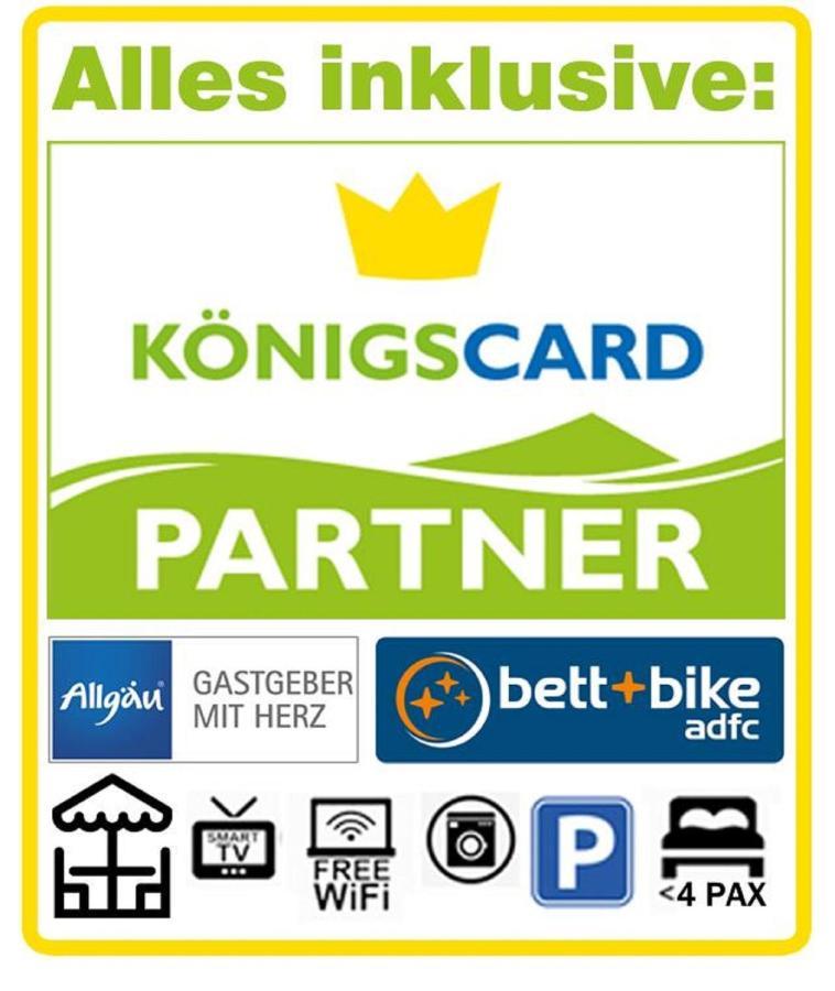 Alpina Sonnen-Appartements Fuessen Incl Xl-Sonnen-Terrasse & Koenigscard 외부 사진